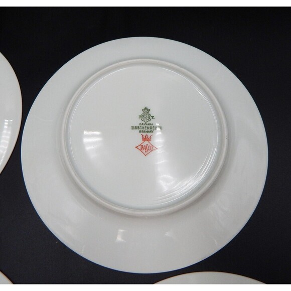 Tirschenreuth Bavaria The Elgin Butter Plates Set of 4 Germany 6 Inch Silver - Picture 8 of 12